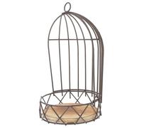 ARTIBETTER Japanese Style Hanging Birdcage Flower Rack with Artificial Plants, Metal Decorative Birdcage Holder for Dining Table and Wedding Decor, Wall-mounted Floral Stand for Indoor Garden