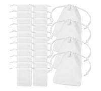 Artibetter Jewelry Small with Bags Fabric Gift White 60pcs Drawstring Closure Pouches Storage Packaging, Elegant Chic Style for Earrings and Wedding and Decorative