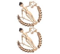 Artibetter Justice Scale Brooch Lapel Pin for Suits and Coats during Important Gatherings 2pcs Lightweight Alloy Metal Badge with Vintage Libra Scale Design for Women Legal Professionals