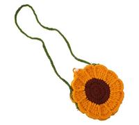 Artibetter Knitted Yellow Crossbody Bag Crochet Sunflower Pattern with Organized Sections Soft Fabric for Women Weekend Getaways and Shopping