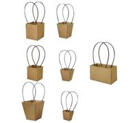 Artibetter Kraft Paper Present Bags Valentine's Day with Handles 7pcs, Easy to Use, Retro Style Kraft Paper Hand Bags for Christmas Party for Flower Gift Packaging