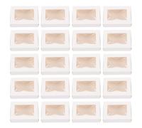 Artibetter Kraft Paper Soap Packaging Boxes White Kraft Paper Storage 30pcs with Window Lightweight Small Boxes Simple and Practical for Soap and Party Treats