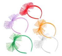 Artibetter Lace Bow Headbands for Cosplay and Party Accessories 10pcs Unique Lace Design with Plastic Frame, Quick Replacement and Easy Carrying Random Color for Women and Teen