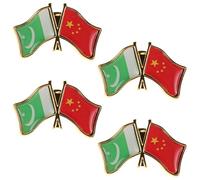 Artibetter Lapel Pins and Easy Attachment for Clothes and Backpacks 4pcs with Pin Back Design Alloy Brooches Pakistan China Friendship Flag for Collecting as Keepsake or Gifting