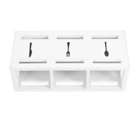 Artibetter Large Capacity 3-compartment Kitchen Utensil Holder Wooden Rectangular Cutlery Organizer Countertop with Easy Access for Social Events and Family Gatherings