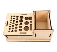 Artibetter Large Capacity Wooden Tool Holder with Many Holes for Organizing Leather Craft Tools