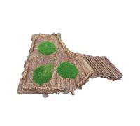 ARTIBETTER Large Flocked Turtle Sunbathing Platform Resin Rock Basking Dock with Climbing Ramp Reptile Habitat Terrace for Amphibians Tortoise Resting Place Tank Accessory