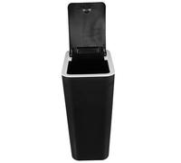 Artibetter Large Waste Bin Container Garbage Can with Lid 10l Black Pp Plastic Lightweight Stable Bottom Simple Fashion Practical for Office Bathroom