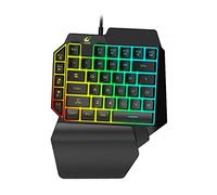 Artibetter Left-handed Mechanical Gaming Keyboard Rgb Backlit Single-hand Control Keypad for Home and Gaming Ergonomic Design Mixed Backlit Keys