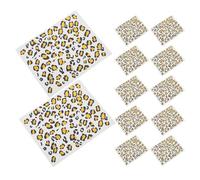 Artibetter Leopard Face Temporary Tattoos with Sparkling Gold Foil and Black Design 12pcs Skin-safe Transfer Paper Stickers Featuring Gentle Adhesive for Festival and Halloween Events