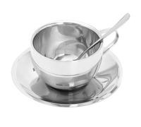 Artibetter Light-luxury Coffee Mug Set Simple Coffee Cup Set 5.42x5.42x0.59in Stainless Steel Smooth Surface Practical Design and Bakery