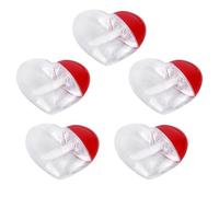Artibetter Lip Gloss Tubes Plastic Empty Lip Bottles 5pcs Heart-Shaped Refillable with Detachable Design Portable Oil and Glaze Containers for Travel and Home Storage