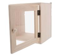 Artibetter Lockable Wall-mount Milk Box with Clear Window for Fresh Dairy Storage Secure Outdoor Milk Container and Newspaper Holder Multipurpose Beige Crate for Home Porch