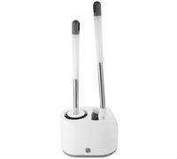 Artibetter Long-handled Silicone Toilet Brush Bowl Cleaner with Holder, White Abs Nylon, Wall-mounted Design, Lightweight, for Bathroom Cleaning in Office and Shopping Mall