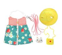 ARTIBETTER Lovely Rabbit Dress Pet Bunny Vest Harness with Leash Hook for Outdoor Walks and Runs Comfortable Escape-resistant Small Rabbit Clothing Accessory Green Floral Random Color