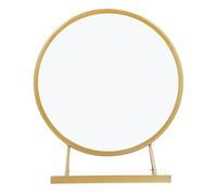 Artibetter Makeup Mirror Cosmetic Mirror Shaped with High-definition and Metal Frame Simple Style Golden Desktop Type for Dressing Table and Countertop Use