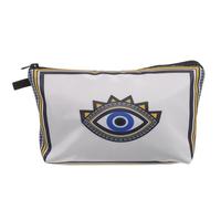 Artibetter Makeup Pouch Bag for Women with Evil Eye Pattern, Polyester Material and Sponge Lining, Proper Capacity for Storing Small Items, Portable Cosmetic Bag for Leisure Walking