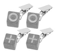 Artibetter Marble Tablecloth Weights Secure and Stable Multi Functional Design 4pcs with Stainless Steel Clips Stylish Square and Oval for Outdoor Picnic, Garden, and Dinner Table Covers