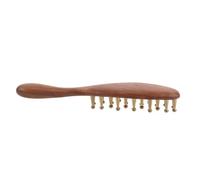 ARTIBETTER Massage Comb Chinese Meridian Comb Copper Head Massager Wood Handle, Extended Handle Design, for Scalp and Body, Home Spa and Professional Wellness Setting