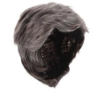 Artibetter Men’s Short Grey Heat Resistant Wig with Side Part, Synthetic Hair Toupee for Halloween and Cosplay, Natural Look Old Man Costume Hair