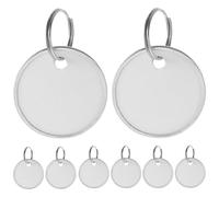Artibetter Metal Key Tags 1-1/4 Inch Blank Round Paper Labels with Split 50pcs with Metal Edge for Identifier and Loss Prevention, for Luggage and Pet Name Tags