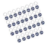Artibetter Metal Number Tags with Key Ring for Luggage and Memory Sticks, Aluminium Security Tags for Travel Identification and Marking, Suitable for Hotel and Key Cabinets, Blue