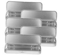 Artibetter Metal Pencil Case Tin Small Rectangular Single-Layer Storage Box Lid 21.5x6x2cm for Students School Stationery Organiser 5pcs Set
