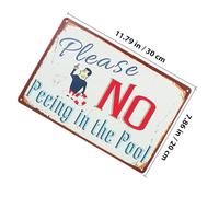 Artibetter Metal Pool Sign for Outdoor Pool Wall Decoration with Easy Installation Unique and Fun Design Sturdy Iron Material for Guests in Summer Outdoor Use