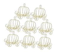 Artibetter Metal Pumpkin Carriage Golden Pumpkin Cart Containers 8pcs Candy Boxes with Safe Display for Wedding Party Favors for Crafts and Autumn Decorations