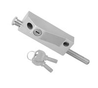 ARTIBETTER Metal Spring Loaded Door Foot Lock with 2 Keys Surface Mounted Automatic Rotating Door Latch Floor Mount Security Lock for Sliding Patio Gates Silver 7.4x1.6x1.6 Inches