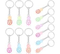 Artibetter Mini Animal Turtle Keychain Luminous 24Pcs Resin Glow-In-The-Dark Keyrings for Car and Backpack Use