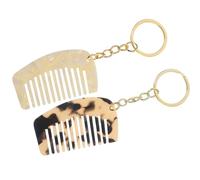 ARTIBETTER Mini Wide Tooth Hair Comb Keychain Set 2Pcs Portable Detangling Tool with Lightweight Acetate for Curly Hair Travel Random Color