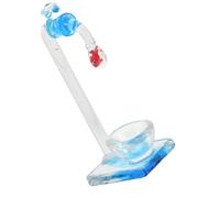 ARTIBETTER Miniature Glass Fish Bowl with Floating Tap Decor, Tiny Decorative Aquarium Ornament for Home and Office Desk, Artificial Goldfish Floating Fish Tank Accent