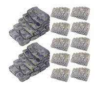 ARTIBETTER Miniature Resin Rock Steps 12Pcs Grey Stone Path Slabs for Fairy Garden and Model Railroad Decorations