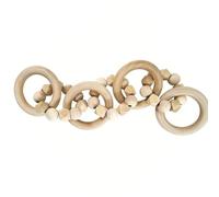 ARTIBETTER Modern Hand Carved Wood Chain Decoration with Octagon Beads Rustic Fireplace Mantel and Shelf Art Sculpture for Farmhouse and Contemporary Home Decor