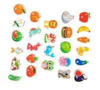 ARTIBETTER Montessori Wooden Alphabet Puzzle Educational Matching Game with Animal and Fruit Shapes Smooth Safe Wood Material Preschool Cognitive Learning for Early Development