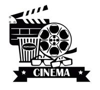 ARTIBETTER Movie Theater Wall Sticker Decorative Wall Decal Creative Cinema Themed Home Landscape Prop for Smooth Surfaces Easy to Apply Remove for Home Decor