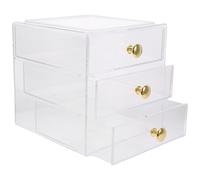 Artibetter Multi-functional Acrylic 3-layer Drawer Storage Box with Stackable Design and Body for Hair Clips and Jewelry Tabletop Storage Organizer