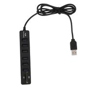 Artibetter Multi-port Data USB Hub with 6 Ports and Tfs Card Reader Portable USB Hub Wear-resistant Plastic Material, Practical Multi-function Interface Expansion for Laptop and Desktop Use