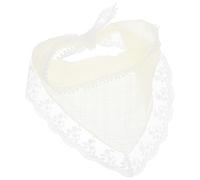 Artibetter Multi-way Wearing Headscarf with Delicate Lace Design Elegant Beige Triangle Bandana Soft Comfortable Cloth Material Scarf for Women for Stylish Daily Use
