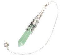 Artibetter Natural Green Aventurine Crystal Hexagonal Pendant Hanging Ornament for Meditation Yoga Wall Decor with Copper Chain Healing Chakra Hanging Decoration for Living Bedroom Nursery