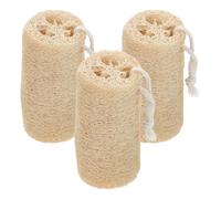 Artibetter Natural Loofah Sponge 3Pcs Bath Scrubber Set with Rope, 12.5Cm X 6-7Cm Vegetable Fiber Exfoliating Body Wash Sponge for Shower and Skin Care
