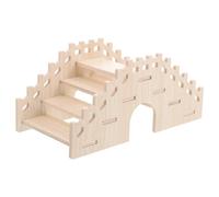 Artibetter Natural Wood Small Animal Ladder Bridge for Hamsters Guinea Pigs Gerbils Bite-resistant Climbing Staircase Playground for Small Pets Multipurpose Wooden Chew and Activity Accessory