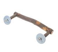 ARTIBETTER Natural Wooden Parrot Standing Rod with U-shape Design Multi-functional Bird Perch and Feeding Bowl Holder for Medium Small Parrots Cage Accessory to Reduce Aggression and