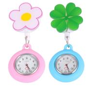 Artibetter Nurse Watch Convenient Hanging Nurses Watch 2pcs Retractable Clip-on Design with Ergonomic Plastic and Glass Material Suitable for Healthcare Professionals