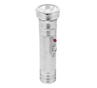 Artibetter Old-fashioned Hand-held Flashlight Torch Vintage Classic Design Metal Iron Body Silver Battery Operated Portable Torch for Outdoor Activities and Hiking Handheld 80s Style