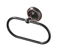 Artibetter Oval Towel Ring Wall Mounted, Antique Hand Napkin Rail, Bathroom Wall Organizer for Face and Bath Towels, Easy to Install (Black)