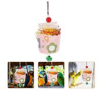 Artibetter Paper Bird Cage Hanging for Parrots 7x16cm Colorful Natural Chewing and Foraging Sturdy DIY Bird Bite Accessory Random Color