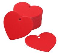 Artibetter Paper Tags and 300pcs with Smooth Heart Shaped Easy to Write Design, Red Blank Hanging Craft Tags for Valentines Day, for Name Cards and Bookmarks