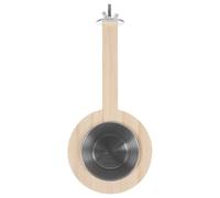 ARTIBETTER Parrot Cage Feeder Bowl with 4cm Deep Stainless Steel Feeding Basin and Solid Wood Perch, Small Bird Food and Water Container for Cage Use
